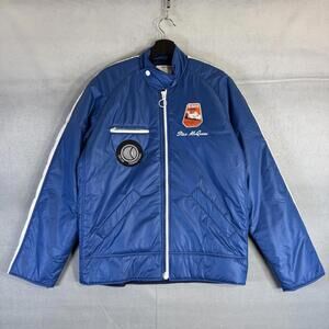 Porsche Steve McQueen Jacket Mens XS Blue Full Zip Up Racing Drivers Selection